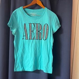 Aeropostale Aqua Tee with Bold Logo